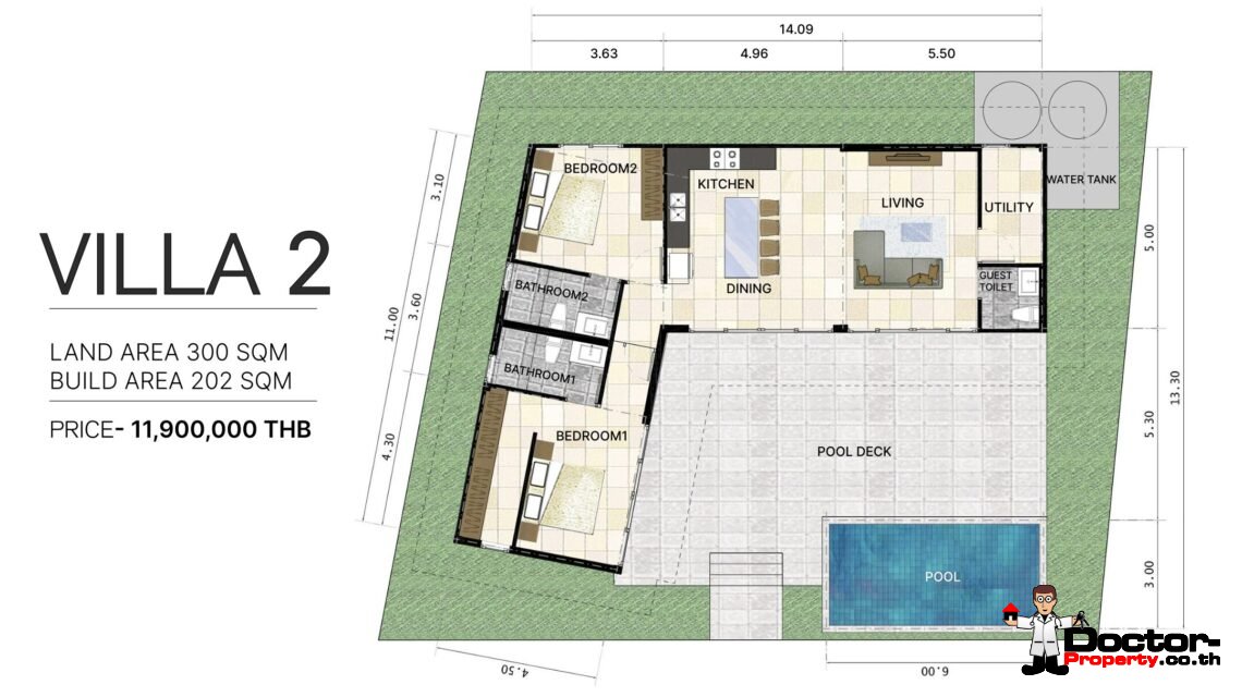 2 Bedroom Private Pool Villa in Choeng Mon, Koh Samui – For Sale