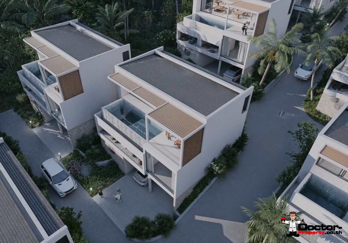 Luxury 3 Bedroom Pool Villa with Partial Sea View in Plai Laem, Koh Samui – For Sale