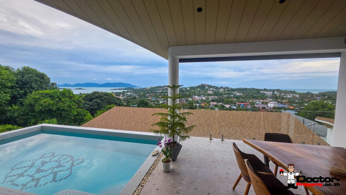 3 Bedroom Pool Villa with Partial Sea View in Plai Laem, Koh Samui – For Sale