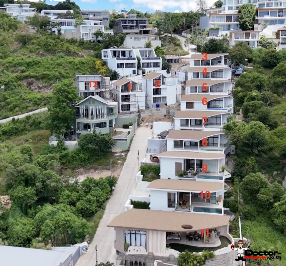 3 Bedroom Pool Villa with Partial Sea View in Plai Laem, Koh Samui – For Sale