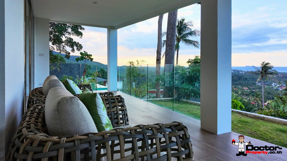 4 Bedroom Pool Villa with Sea View in Mae Nam, Koh Samui – For Sale
