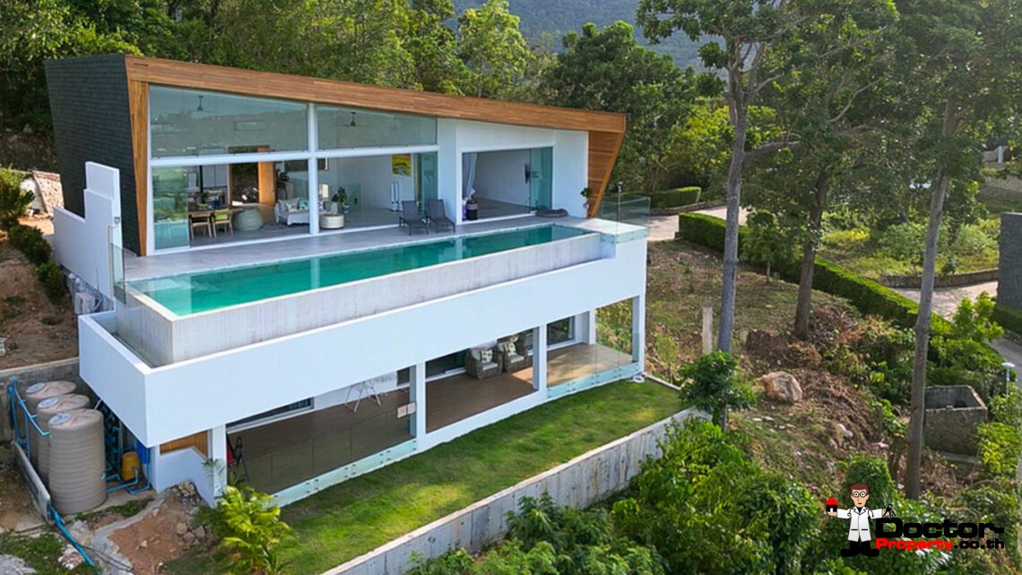 4 Bedroom Pool Villa with Sea View in Mae Nam, Koh Samui – For Sale
