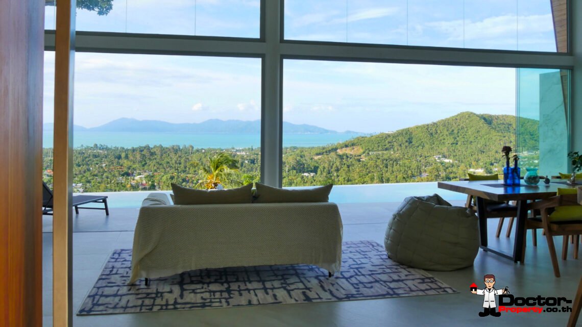 4 Bedroom Pool Villa with Sea View in Mae Nam, Koh Samui – For Sale