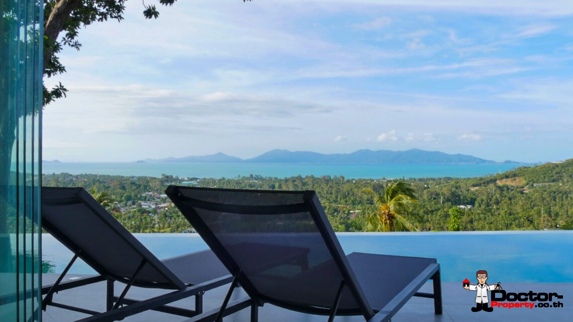 4 Bedroom Pool Villa with Sea View in Mae Nam, Koh Samui – For Sale