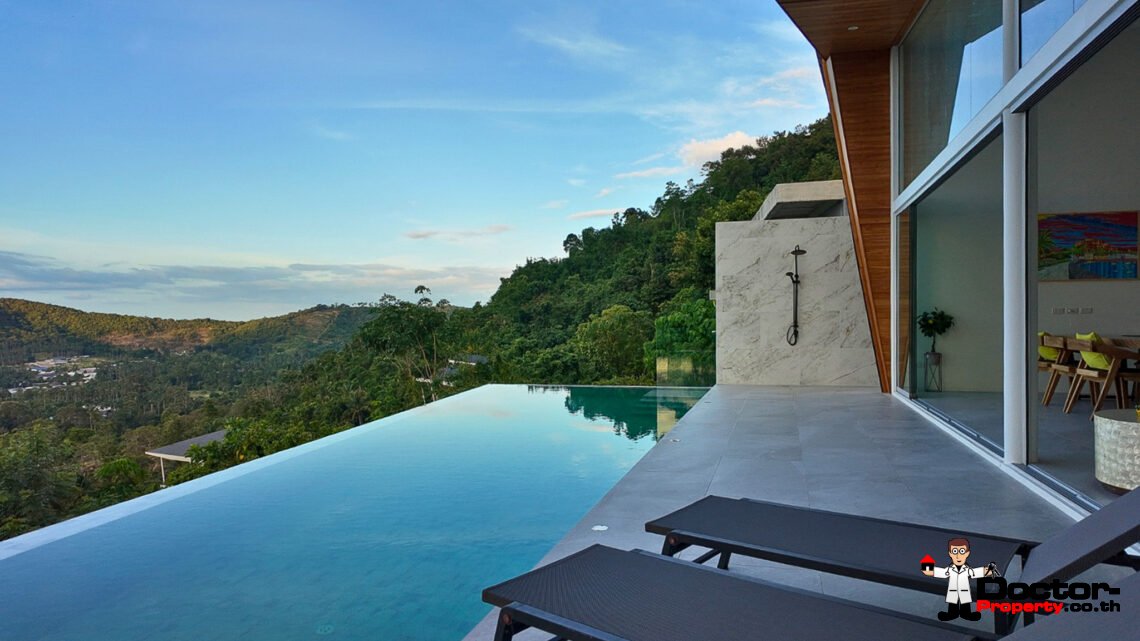 4 Bedroom Pool Villa with Sea View in Mae Nam, Koh Samui – For Sale