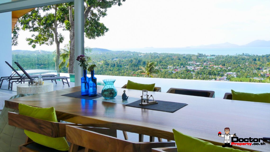 4 Bedroom Pool Villa with Sea View in Mae Nam, Koh Samui – For Sale