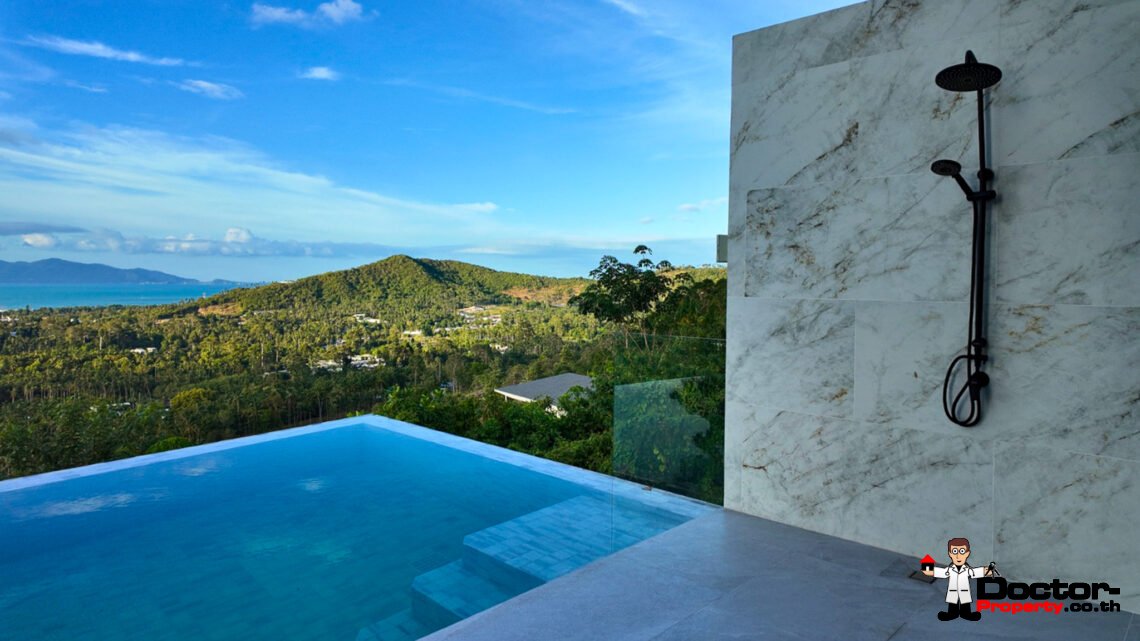 4 Bedroom Pool Villa with Sea View in Mae Nam, Koh Samui – For Sale