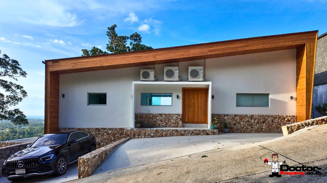 4 Bedroom Pool Villa with Sea View in Mae Nam, Koh Samui – For Sale