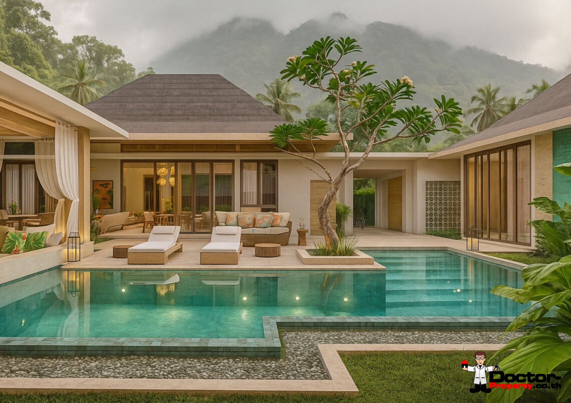 Luxury 3 Bedroom Pool Villa with Sea View in Bo Phut, Koh Samui – For Sale