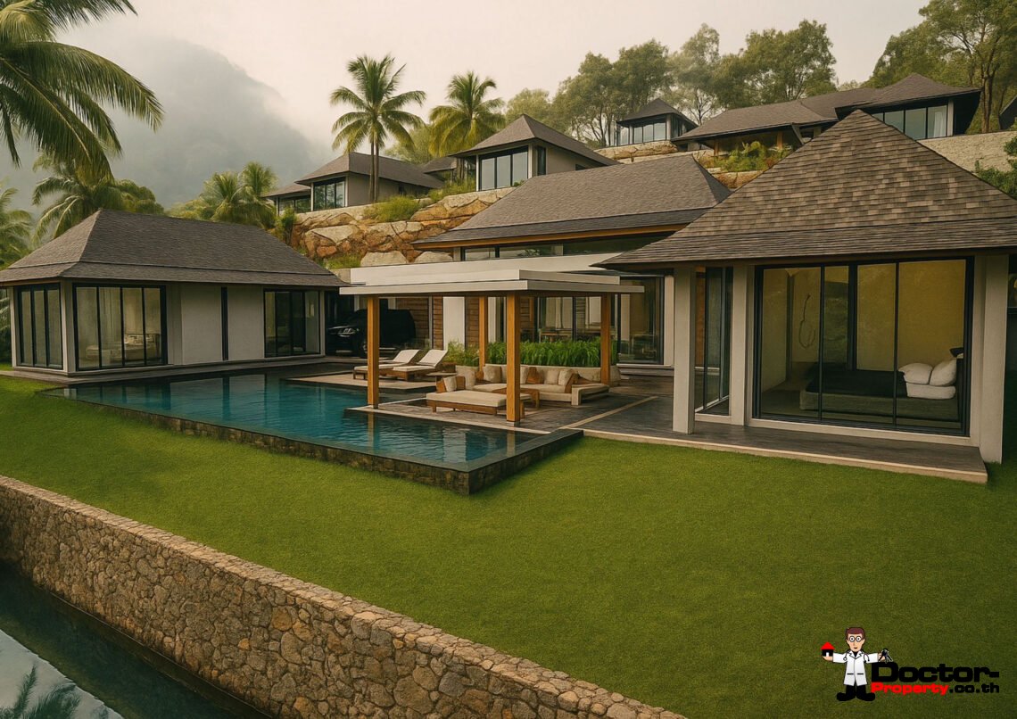 Luxury 3 Bedroom Pool Villa with Sea View in Bo Phut, Koh Samui – For Sale
