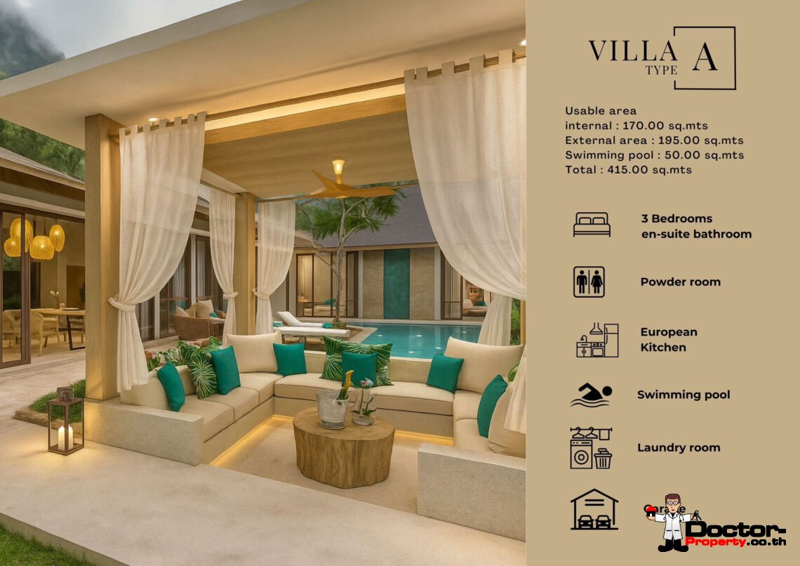 Luxury 3 Bedroom Pool Villa with Sea View in Bo Phut, Koh Samui – For Sale