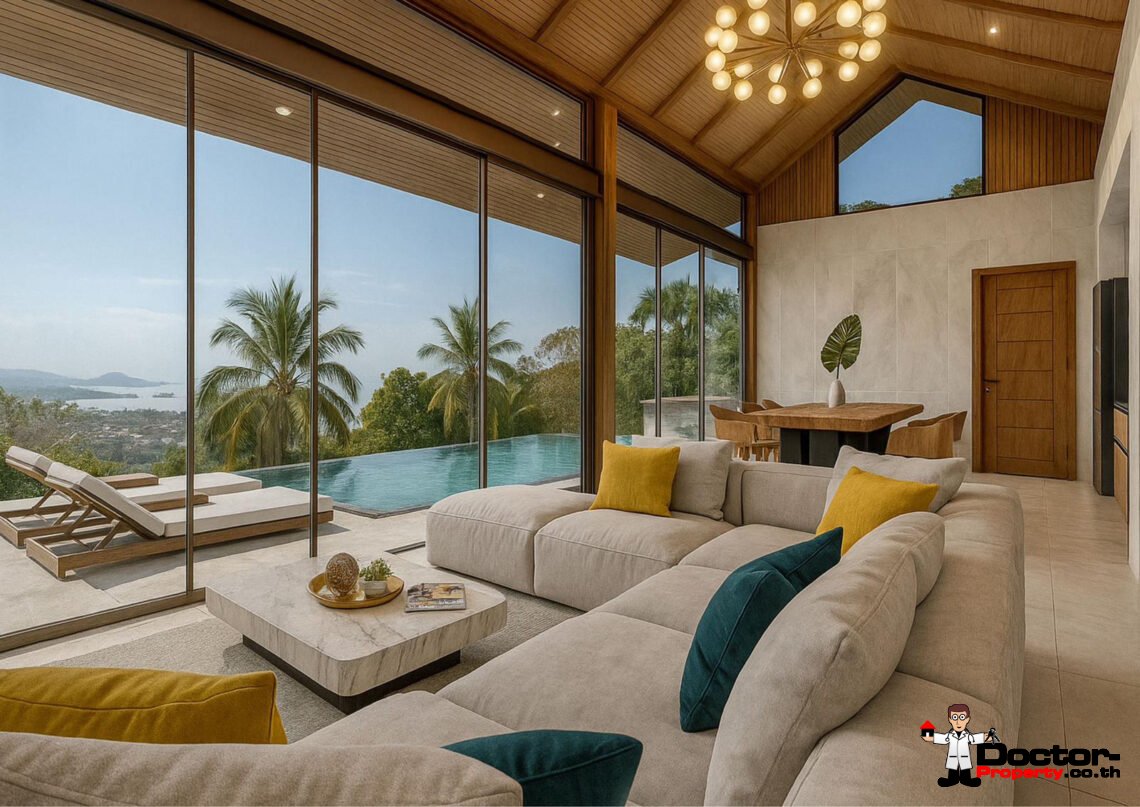Luxury 3 Bedroom Pool Villa with Sea View in Bo Phut, Koh Samui – For Sale