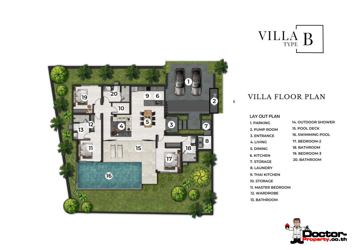 Luxury 3 Bedroom Pool Villa with Sea View in Bo Phut, Koh Samui – For Sale