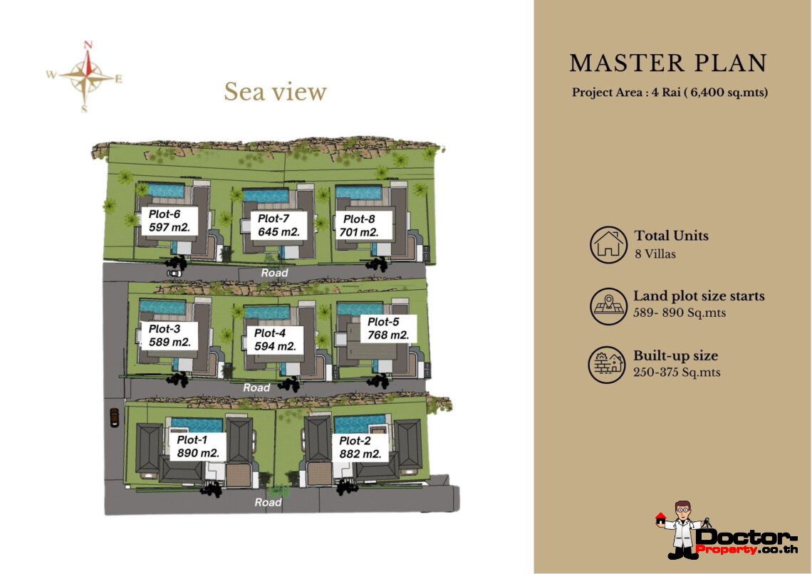 Luxury 3 Bedroom Pool Villa with Sea View in Bo Phut, Koh Samui – For Sale