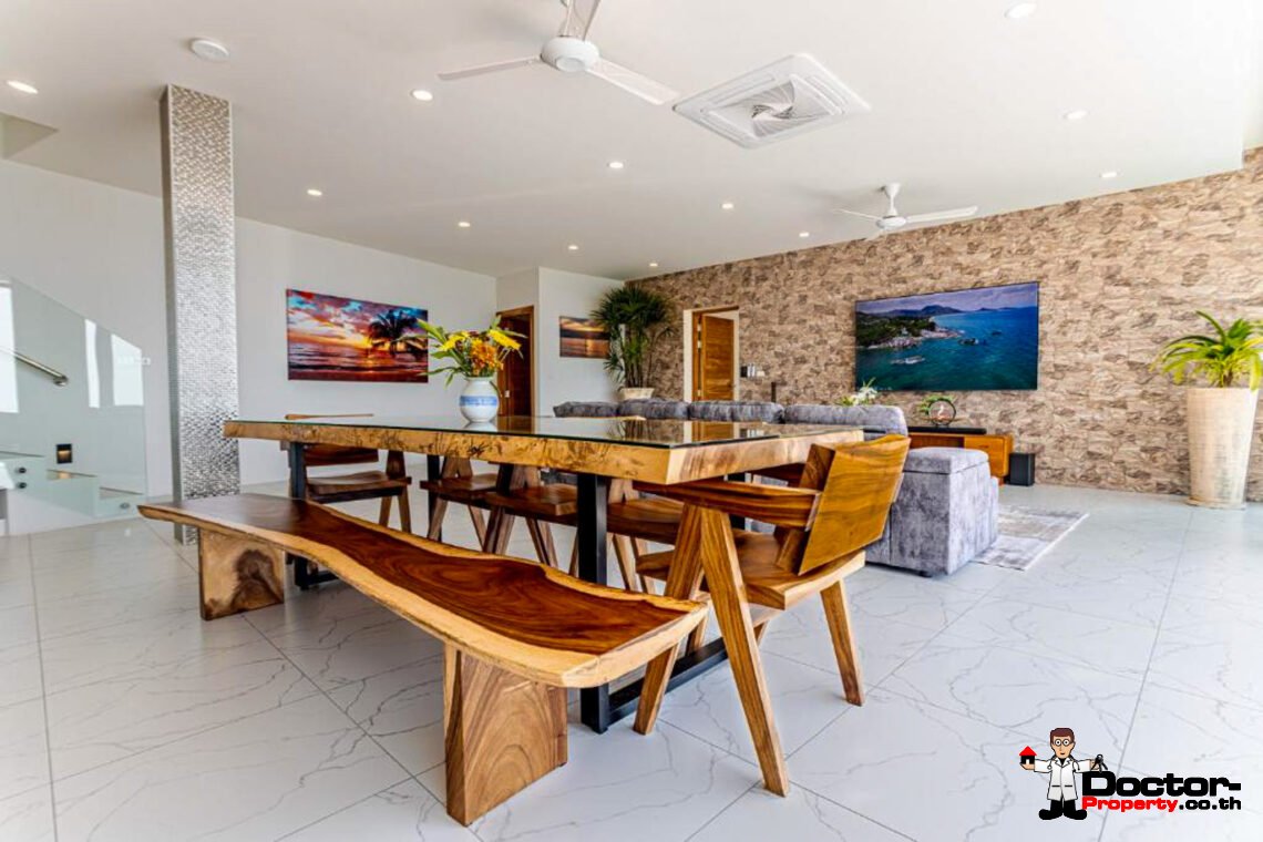 New Luxury 7 Bedroom Pool Villa with Stunning Sea View in Bo Phut, Koh Samui – For Sale