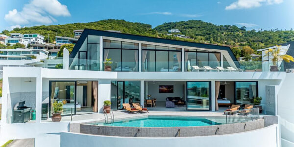 New Luxury 7 Bedroom Pool Villa with Stunning Sea View in Bo Phut, Koh Samui – For Sale