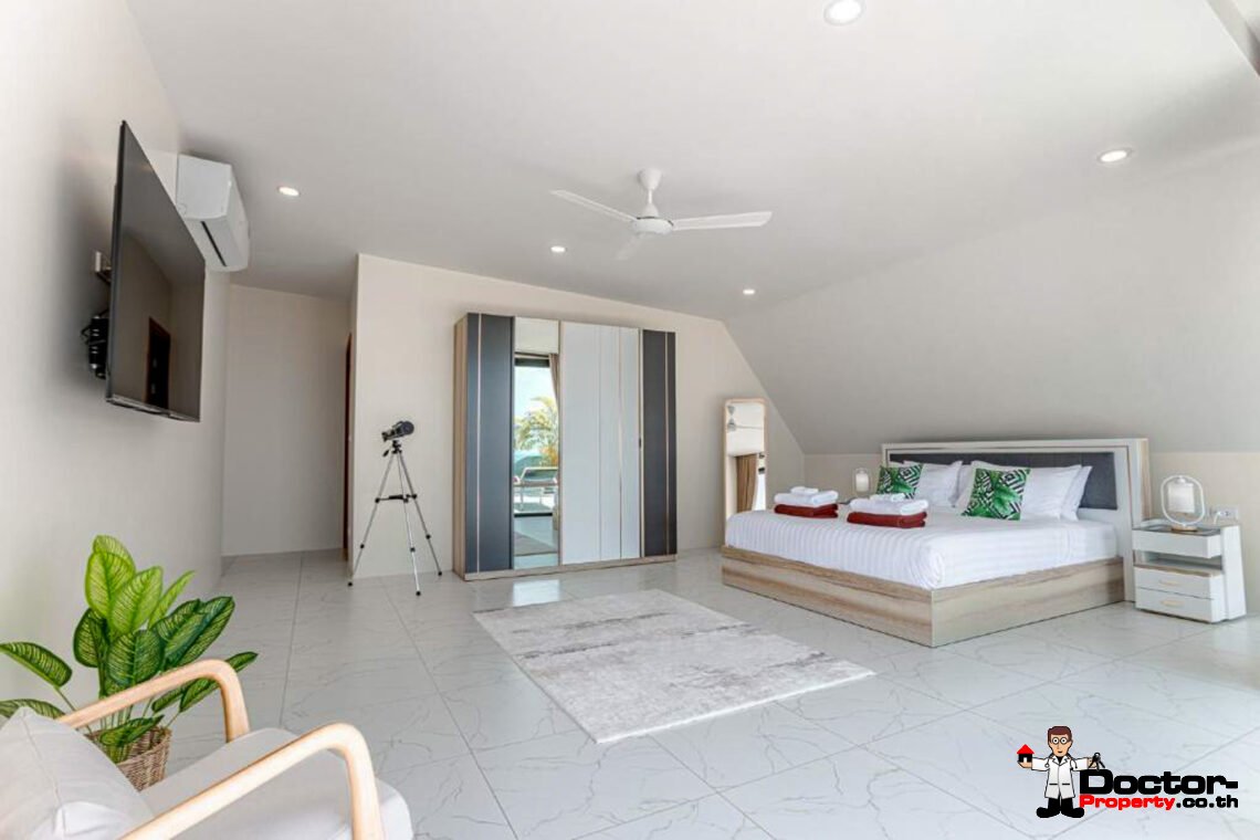 New Luxury 7 Bedroom Pool Villa with Stunning Sea View in Bo Phut, Koh Samui – For Sale