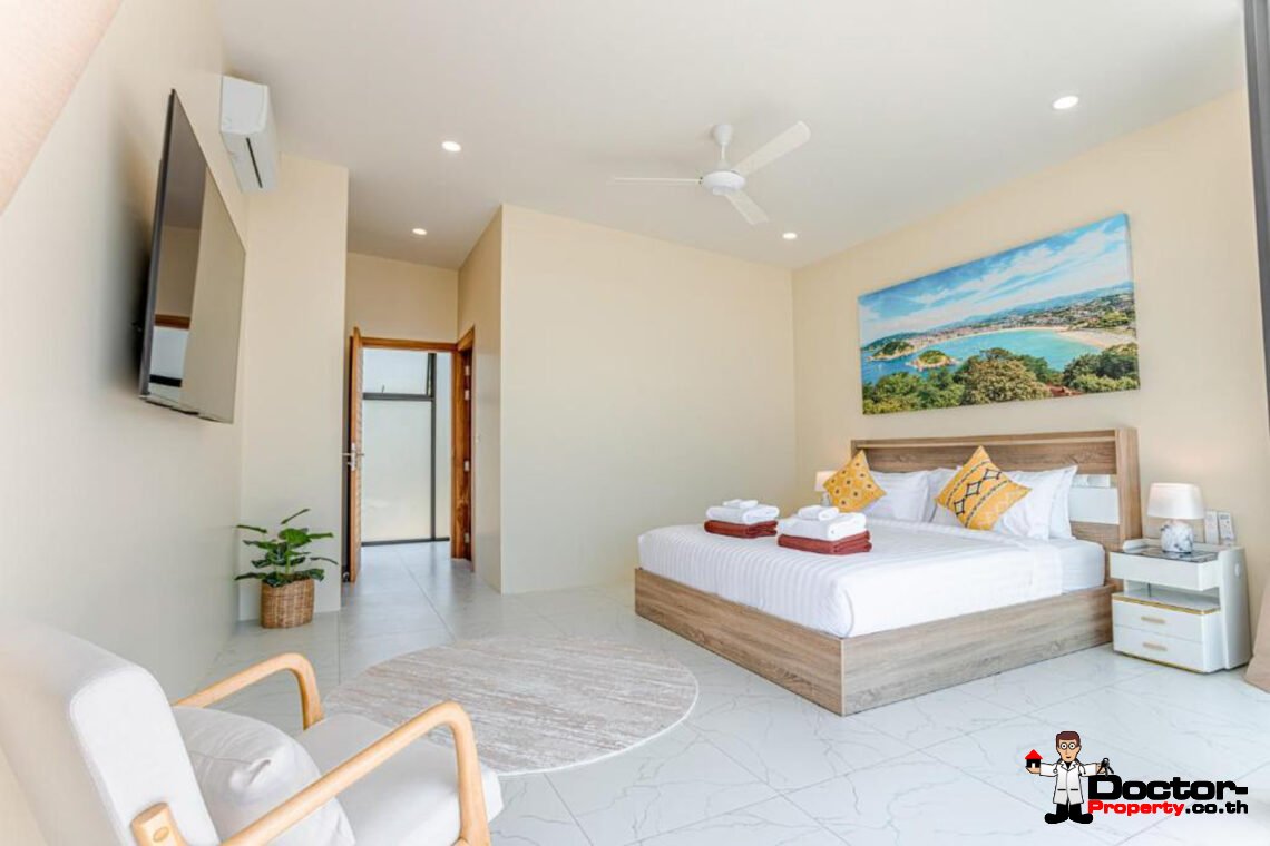 New Luxury 7 Bedroom Pool Villa with Stunning Sea View in Bo Phut, Koh Samui – For Sale