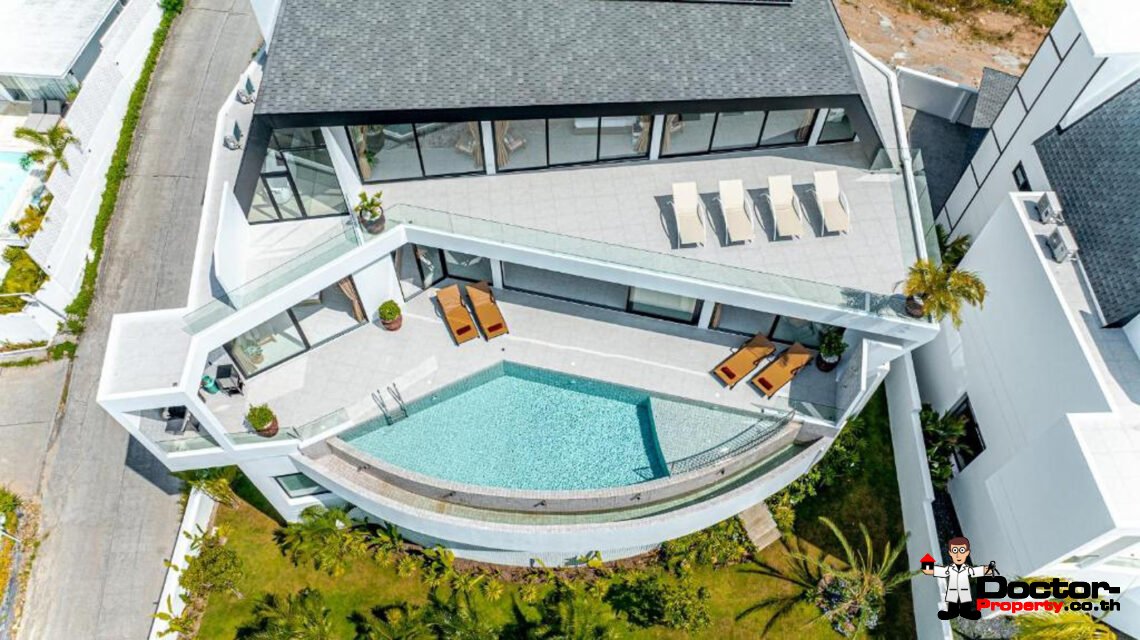 New Luxury 7 Bedroom Pool Villa with Stunning Sea View in Bo Phut, Koh Samui – For Sale