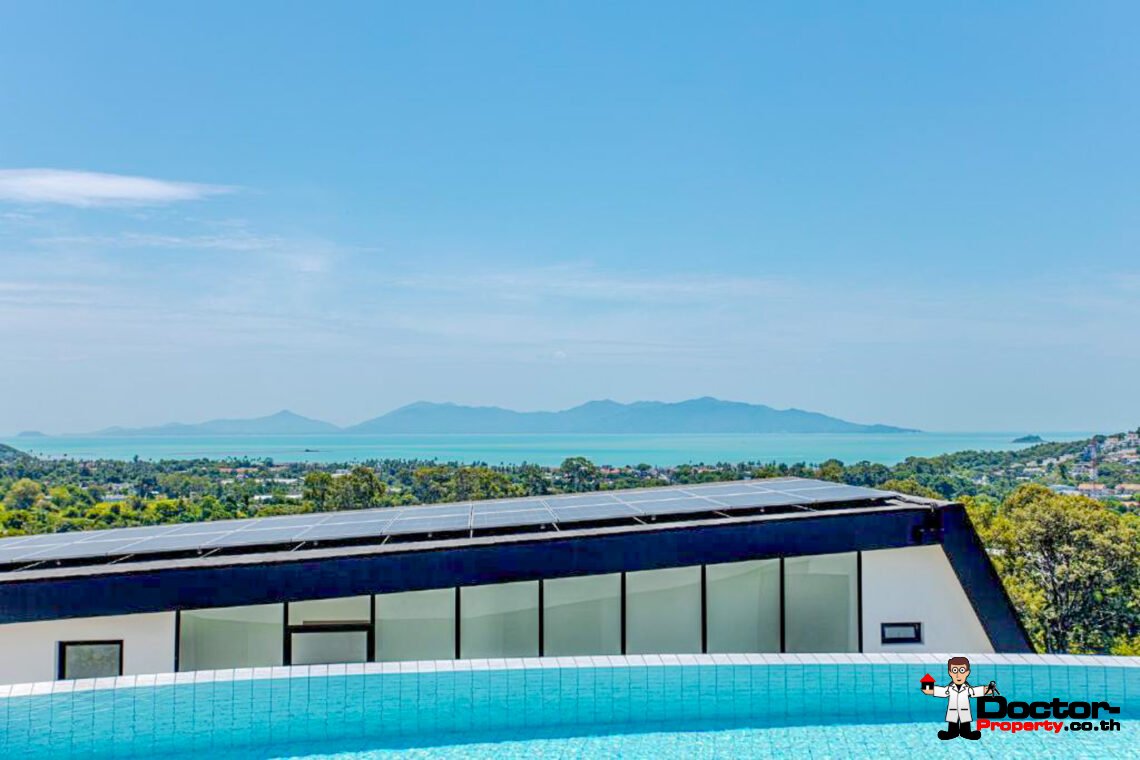 New Luxury 7 Bedroom Pool Villa with Stunning Sea View in Bo Phut, Koh Samui – For Sale