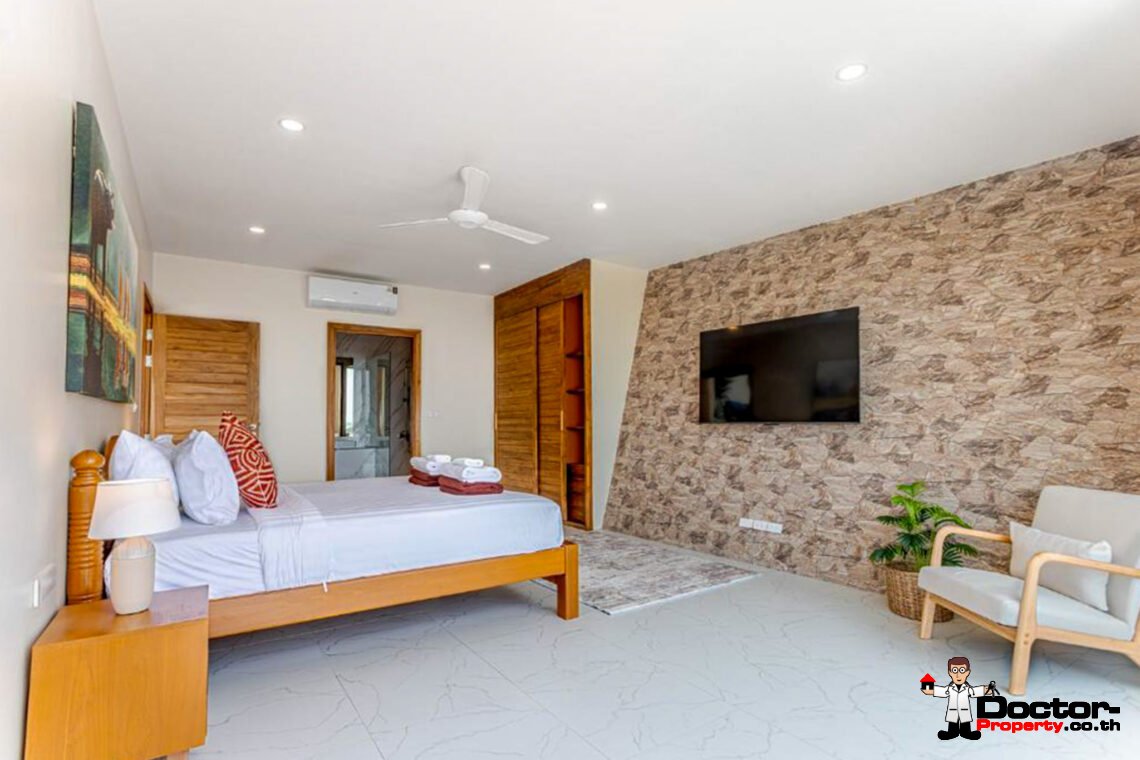 New Luxury 7 Bedroom Pool Villa with Stunning Sea View in Bo Phut, Koh Samui – For Sale