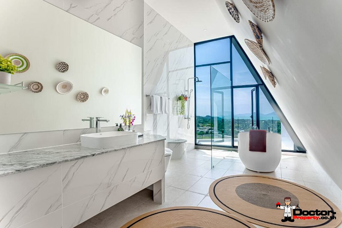 New Luxury 7 Bedroom Pool Villa with Stunning Sea View in Bo Phut, Koh Samui – For Sale