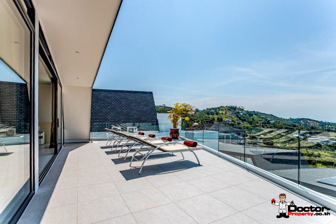 New Luxury 7 Bedroom Pool Villa with Stunning Sea View in Bo Phut, Koh Samui – For Sale