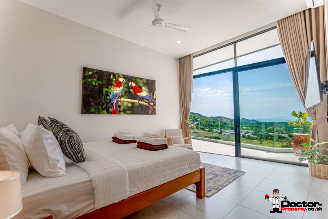 New Luxury 7 Bedroom Pool Villa with Stunning Sea View in Bo Phut, Koh Samui – For Sale