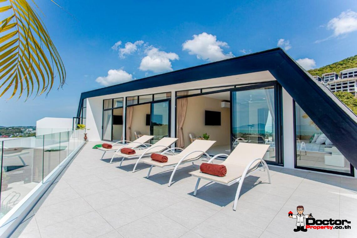 New Luxury 7 Bedroom Pool Villa with Stunning Sea View in Bo Phut, Koh Samui – For Sale