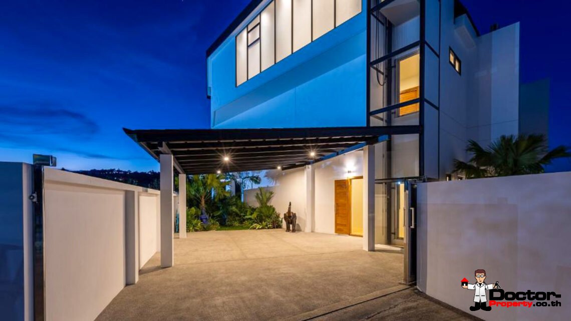 New Luxury 5 Bedroom Pool Villa with Stunning Sea View in Bo Phut, Koh Samui – For Sale