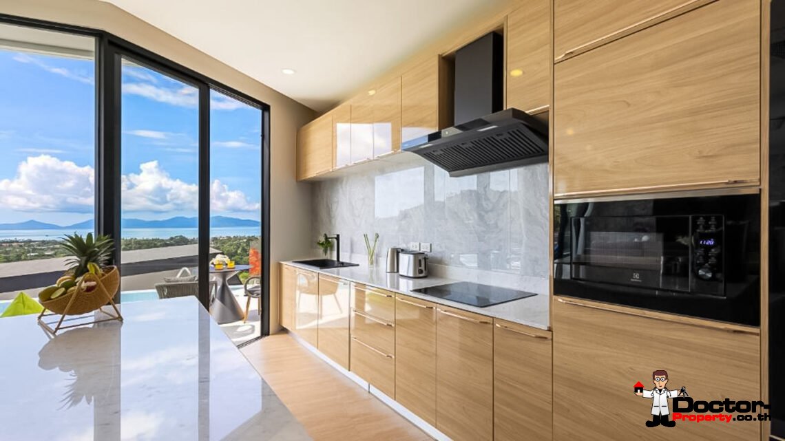 New Luxury 5 Bedroom Pool Villa with Stunning Sea View in Bo Phut, Koh Samui – For Sale