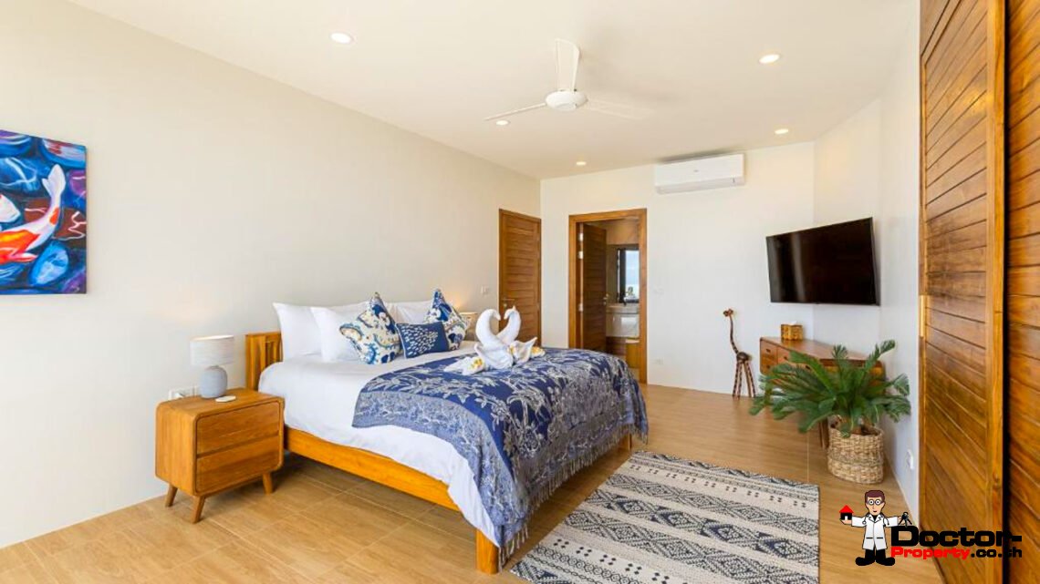 New Luxury 5 Bedroom Pool Villa with Stunning Sea View in Bo Phut, Koh Samui – For Sale