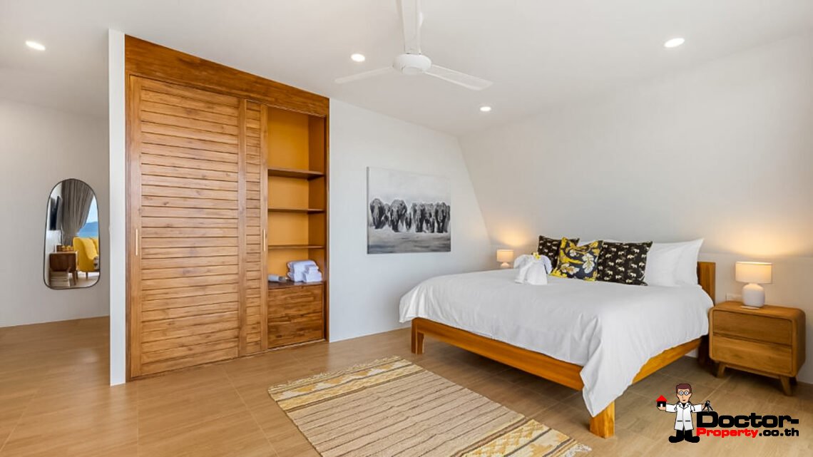 New Luxury 5 Bedroom Pool Villa with Stunning Sea View in Bo Phut, Koh Samui – For Sale