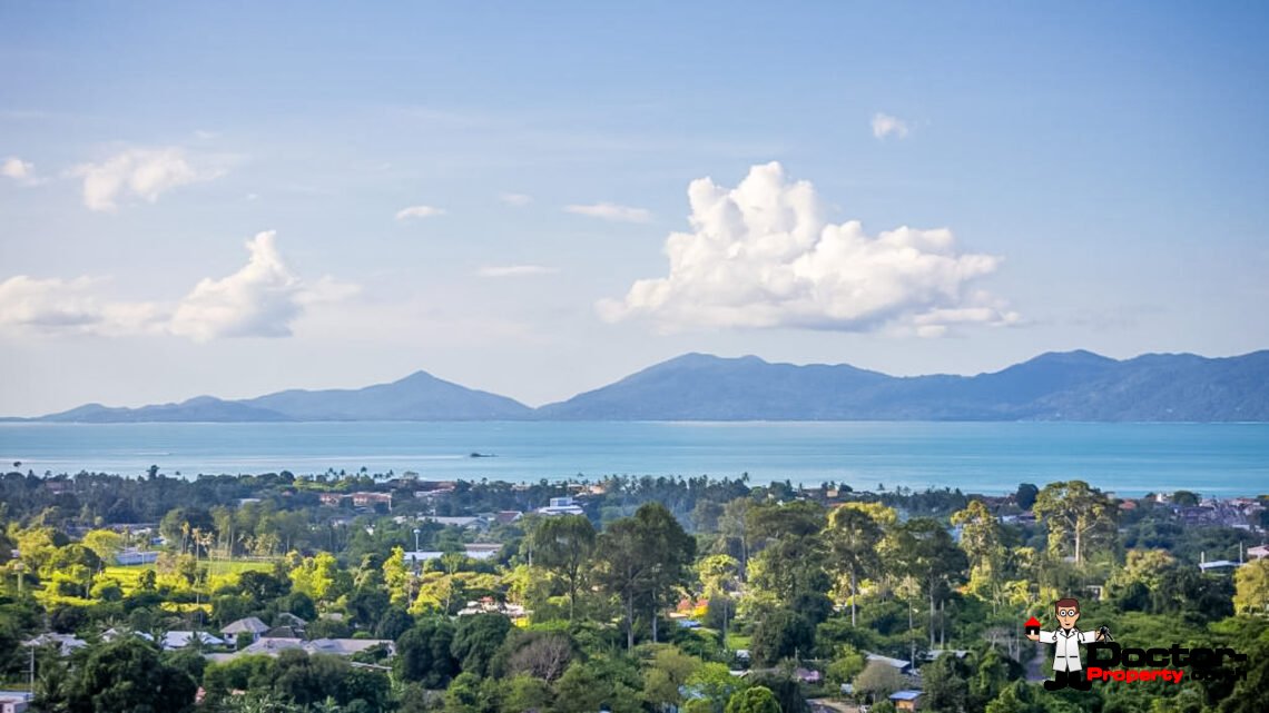 New Luxury 5 Bedroom Pool Villa with Stunning Sea View in Bo Phut, Koh Samui – For Sale
