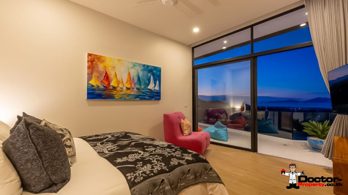 New Luxury 5 Bedroom Pool Villa with Stunning Sea View in Bo Phut, Koh Samui – For Sale