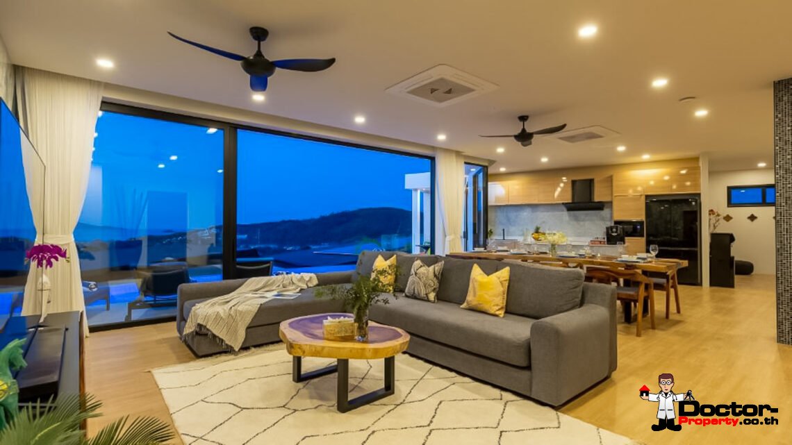 New Luxury 5 Bedroom Pool Villa with Stunning Sea View in Bo Phut, Koh Samui – For Sale