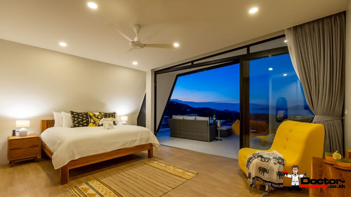 New Luxury 5 Bedroom Pool Villa with Stunning Sea View in Bo Phut, Koh Samui – For Sale