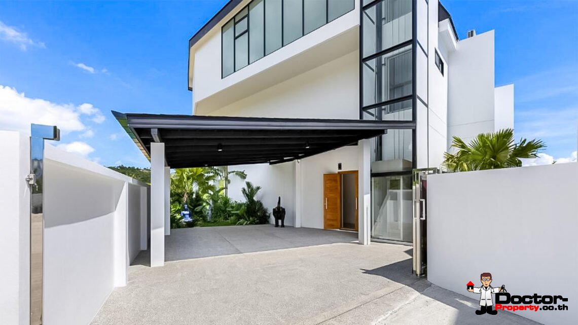 New Luxury 5 Bedroom Pool Villa with Stunning Sea View in Bo Phut, Koh Samui – For Sale