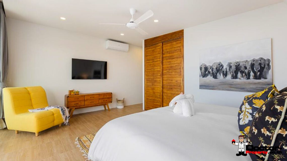 New Luxury 5 Bedroom Pool Villa with Stunning Sea View in Bo Phut, Koh Samui – For Sale