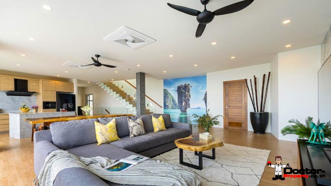New Luxury 5 Bedroom Pool Villa with Stunning Sea View in Bo Phut, Koh Samui – For Sale