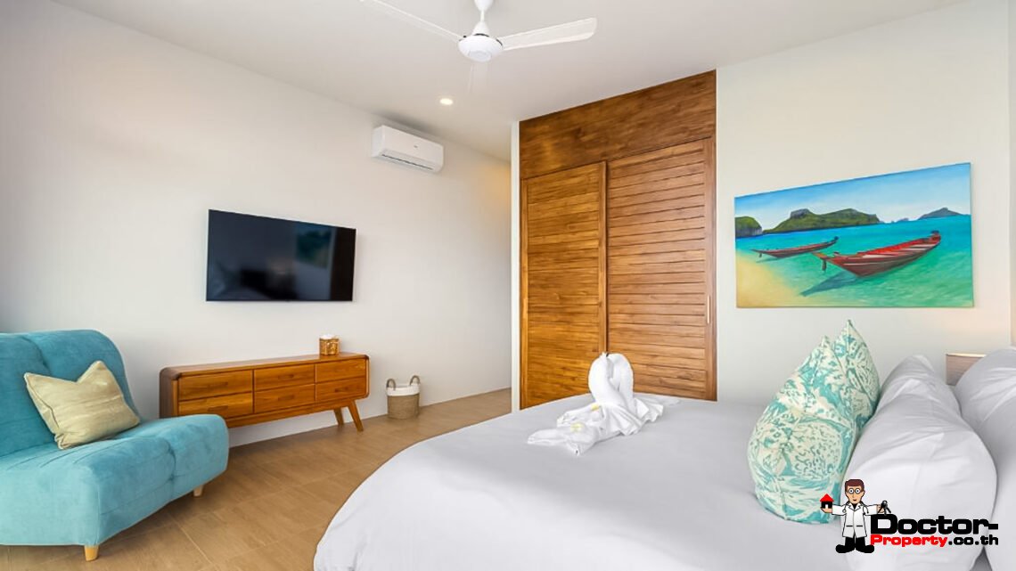New Luxury 5 Bedroom Pool Villa with Stunning Sea View in Bo Phut, Koh Samui – For Sale