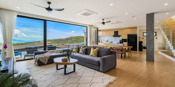 New Luxury 5 Bedroom Pool Villa with Stunning Sea View in Bo Phut, Koh Samui – For Sale