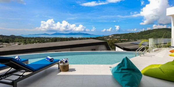 New Luxury 5 Bedroom Pool Villa with Stunning Sea View in Bo Phut, Koh Samui – For Sale