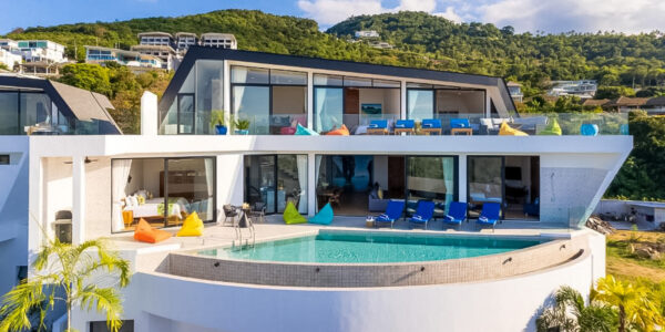 New Luxury 5 Bedroom Pool Villa with Stunning Sea View in Bo Phut, Koh Samui – For Sale