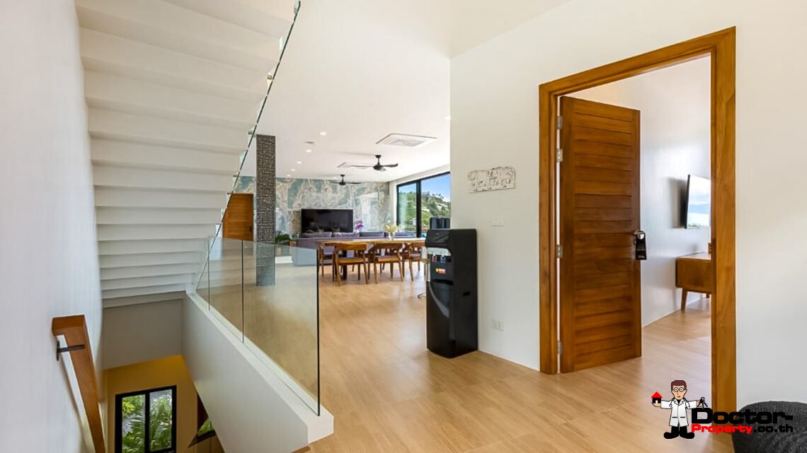 New Luxury 5 Bedroom Pool Villa with Stunning Sea View in Bo Phut, Koh Samui – For Sale