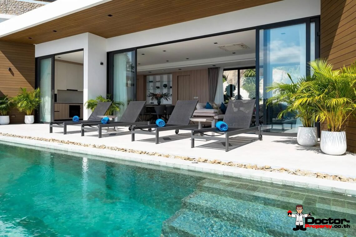 New Luxury 3 Bedroom Pool Villa with Sea View in Chaweng Noi, Koh Samui – For Sale