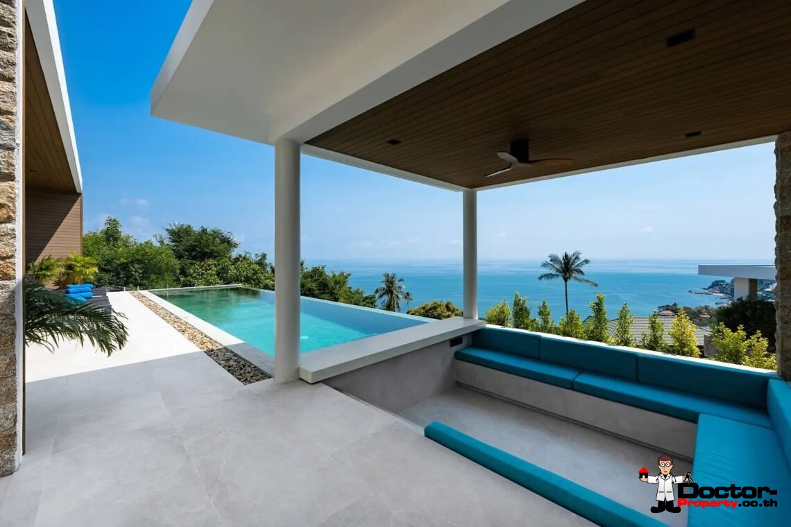 New Luxury 3 Bedroom Pool Villa with Sea View in Chaweng Noi, Koh Samui – For Sale