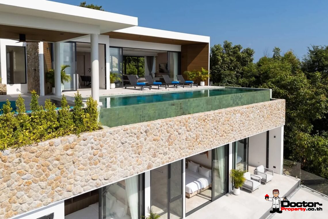 New Luxury 3 Bedroom Pool Villa with Sea View in Chaweng Noi, Koh Samui – For Sale