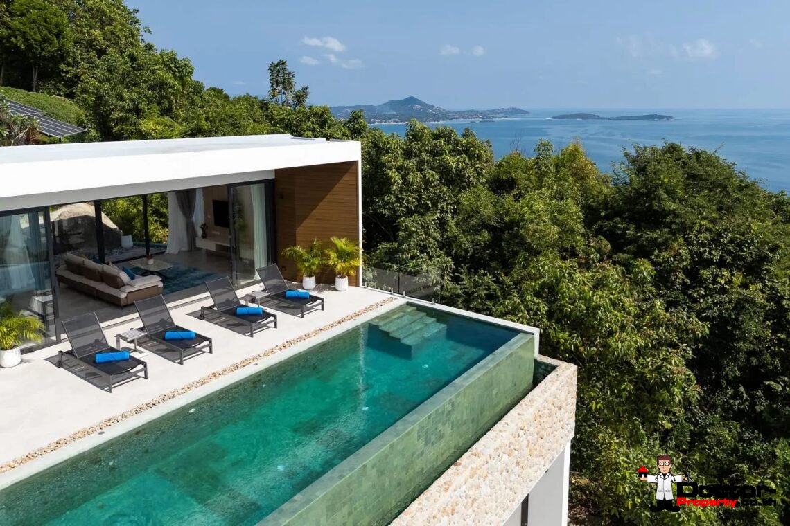 New Luxury 3 Bedroom Pool Villa with Sea View in Chaweng Noi, Koh Samui – For Sale