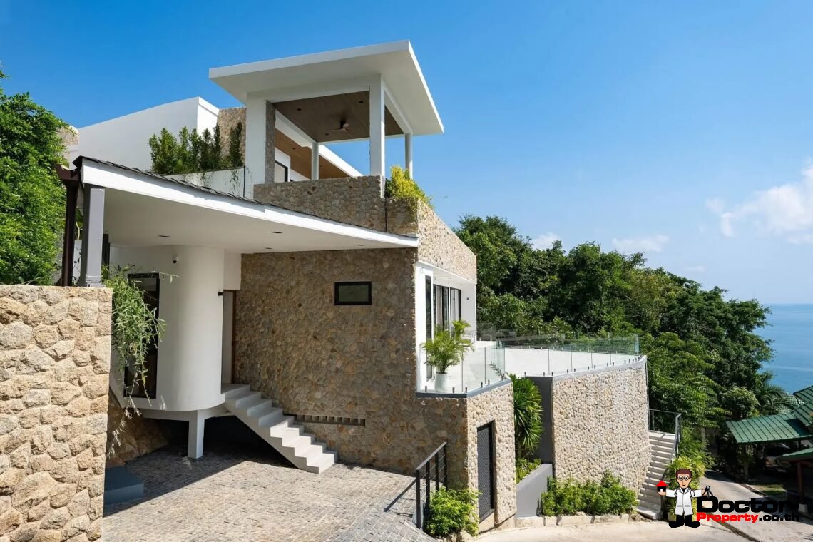 New Luxury 3 Bedroom Pool Villa with Sea View in Chaweng Noi, Koh Samui – For Sale